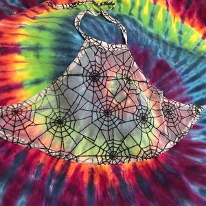 Spiderweb halter top halloween rave music festival